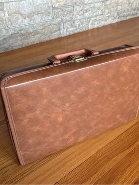 Classic Brown Leatherette Cassette Tape Case  - Timeless Professional Carry